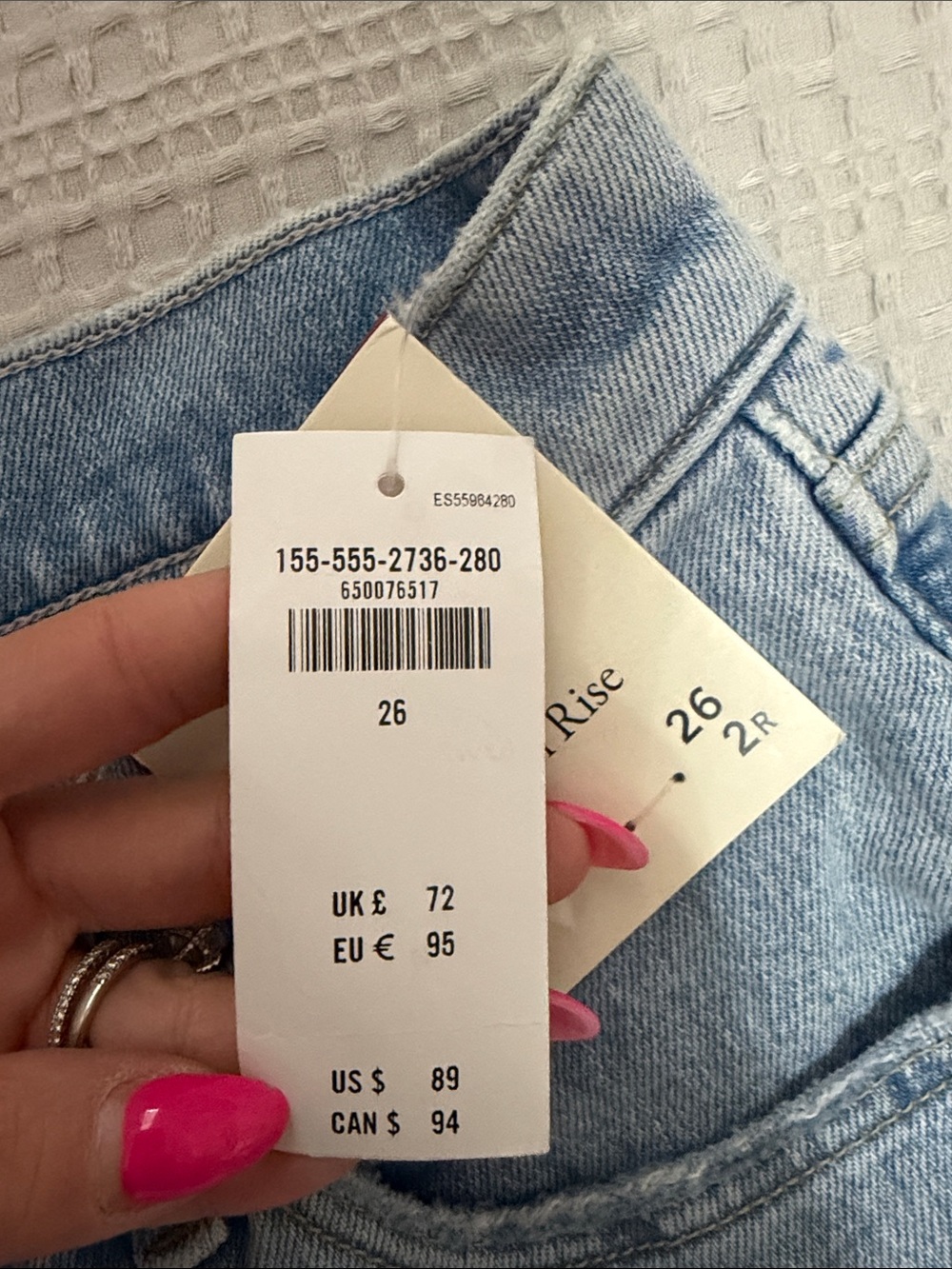 Abercrombie & Fitch Light Blue Straight High-Rise Jeans - Picture 6 of 7